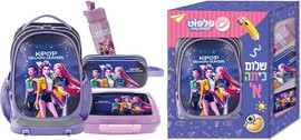 פלפוט סט לכיתה א' תיק +עגלה+קלמר+ קופסת אוכל +קלמר+ בקבוק קיי פופ