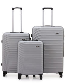 Swiss Voyager סט מזוודות קשיחות כסף 20/24/28 אינטש TORRINO SWISS