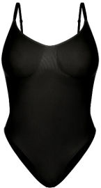 Bunny Tummy בגד גוף מחטב צבע שחור