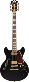 D'angelico גיטרה חשמלית רבע נפח כולל ארגז EXCEL MINI DC BLACK
