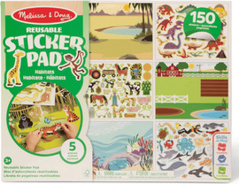 melissa and doug סט מדבקות רב פעמיות בתי גידול 150 מדבקות מליסה ודג