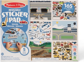 melissa and doug סט מדבקות רב פעמיות רכבים 165 מדבקות מליסה ודג