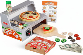 melissa and doug דלפק ותנור להכנת פיצה מעץ מבית Melissa and Doug