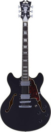D'angelico גיטרה רבע נפח + נרתיק Premier DC BLACK FLAKE stop-bar tailpiece