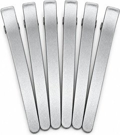 BarberPRO חבילת 6 קליפסים לשיער BarberPRO BP3922 - כסופים