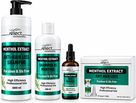 BarberPRO ערכת טיפול לנשירת שיער Select Menthol Extract – שמפו - תמיסה ואמפולות