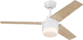 Westinghouse מאוורר תקרה 52" כולל שלט ותאורת LED משתנה Westinghouse ווסטינגהאוס TALIA 52 - לבן/מייפל