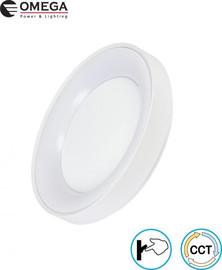 OMEGA גוף תאורה צמוד תקרה STELLA שליטה באמצעות מפסק קיר OMEGA OM-STEL-50W-CCT-WH CCT