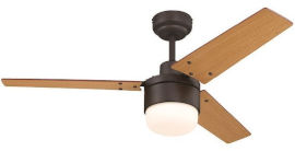 Westinghouse מאוורר תקרה 42" כולל שלט ותאורת LED משתנה Westinghouse ווסטינגהאוס TALIA 42 ברונזה אגוז/אלון