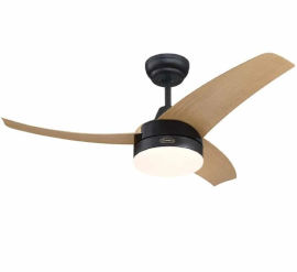 Westinghouse מאוורר תקרה 42" כולל שלט ותאורת LED 24W משתנה Westinghouse ווסטינגהאוס Longwood שחור/מייפל