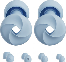 NUMI אטמי אוזניים קטנים ומעוצבים מסילקון רך להפחתת רעש עד  23 דציבלים|אריזה אטומה ונישאת|צבע תכלת