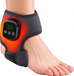 PhysioMed מעסה חשמלי - מכשיר עיסוי לקרסול עם רטט, חימום ואור אדום LED ‏660 ננומטר – נטען Type‑C