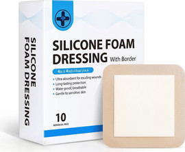CuraMed תחבושת קצף סיליקון לפצעי לחץ – תואם Polymem Silicone / Biatain Silicone