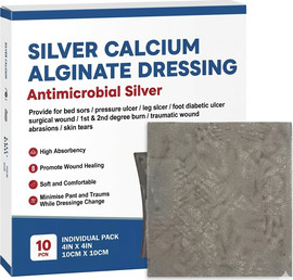 CuraMed תחבושת כסף אנטי בקטריאלית לפצעי לחץ, תואם PolyMem Silver 10×10 ס"מ – 10 יחידות