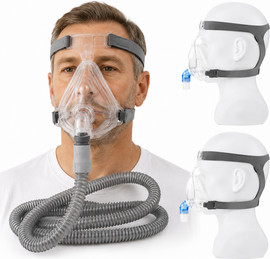 PhysioMed מסכת פנים מלאה סיפאפ CPAP/BiPAP אוניברסלית – מסכת סיליקון רפואית לשינה נוחה