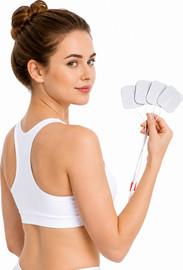 PhysioMed סט 4 מדבקות אלקטרודות למכשיר טנס TENS – בגודל 5×5 ס"מ