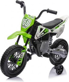 Ace toys אופנוע שטח ממונע 12V לילדים בצבע ירוק Racing 68 – חוויית שטח אמיתית ובטוחה!