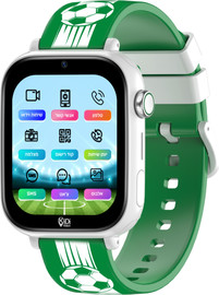 Kidiwatch שעון חכם לילדים כולל סים מובנה Kidiwatch קידי ווטש כדורגל ירוק לבן