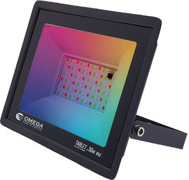 OMEGA פנס הצפה דק במיוחד 50W כולל שלט Omega אומגה TABLET RGB TAB-50RGB-BK