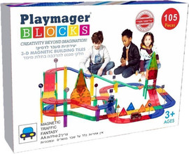Playmager מסלול מכוניות 105 חלקים - Playmager