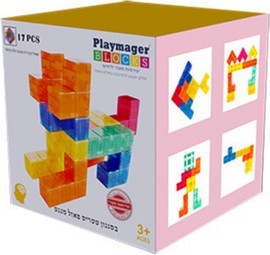 PLAYMAGNET PLAYMAGER – פאזל 17 חלקים צבעוניים ושקופים