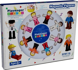 Playmager מארז מגנטים 15 חלקים - דמויות - Playmager