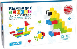 Playmager קוביות מגנטיות להרכבה בתלת מימד 100 חלקים - Playmager