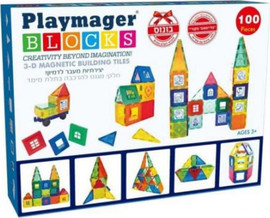 Playmager פליימאגר חלקי הרכבה מגנטים 100 חלקים Playmager