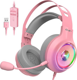Edifier אוזניות קשת חוטיות לגיימינג Edifier Over-Ear אדיפייר G4 TE ורוד