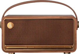 Edifier רמקול Bluetooth שולחני מעוצב EDIFIER MP330 - צבע חום עץ - איכות שמע Hi-Res ועיצוב רטרו