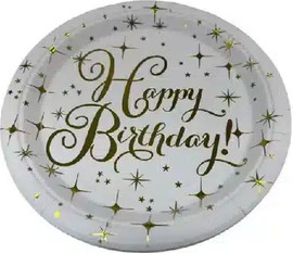 Mediland חב 10 צלחות נייר 18 סמ- דגם HAPPY BIRTHDAY