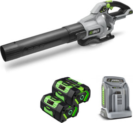 EGO מפוח עלים יד נטען 56V Brushless + שתי סוללות 5.0Ah + מטען מהיר
