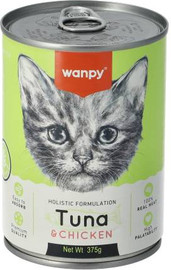 WANPY ונפי שימורי חתול פטה קיטן טונה ועוף 375 גר