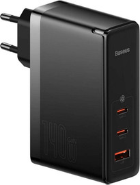 BASEUS מטען קיר 140W כולל 3 כניסות Baseus 2XUSB-C + 1XUSB בזאוס GaN5 Pro Fast Charger