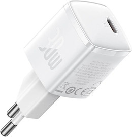 BASEUS ראש מטען קיר - Baseus 30W בזאוס GaN5 Pro לבן
