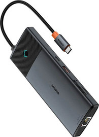 BASEUS תחנת עגינה BASEUS בחיבור USB TYPE C -10 in 1 - כולל 2 חיבורי  4K 60Hz HDMI,  חיבורי USB3.2, קורא כרטיסים, רשת GIGABIT  וטעינה PD