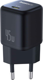 BASEUS מטען קיר מהיר Baseus USB-C בזאוס PicoGo GaN Fast Charger 1C 45W EU Cosmic Black