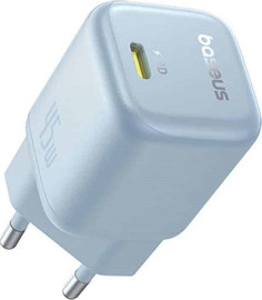 BASEUS מטען קיר מהיר Baseus USB-C בזאוס PicoGo GaN Fast Charger 1C 45W EU Galaxy Blue