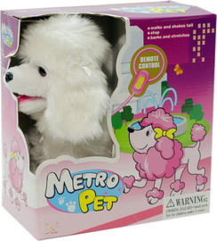 Star Toys בובת כלב על שלט הולך ומקשקש בזנב עם רצועה - לבן