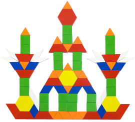 VIGA דלי 250 צורות גאומטריות צבעוניות מעץ