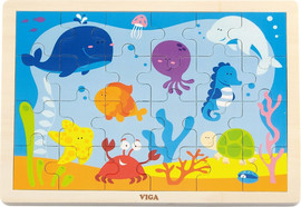 VIGA פאזל 24 חלקים מעץ עם מסגרת - אוקיינוס