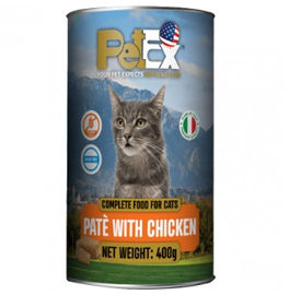 PETEX שימורי מזון מלא לחתולים במרקם פטה עם בשר עוף ללא דגנים וללא גלוטן