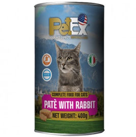 PETEX שימורי מזון מלא לחתולים במרקם פטה עם בשר ארנב ללא דגנים וללא גלוטן