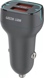 Green Lion Green Lion Dual Port QC3.0 Car Charger בצבע שחור