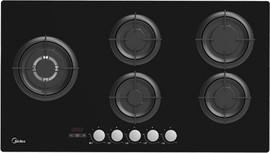 MIDEA כיריים גז 5 להבות - 90 ס"מ Midea מידאה 90GH503 זכוכית שחורה