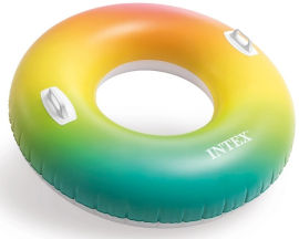 INTEX גלגל ים מתנפח מעוצב בגודל 122 ס"מ עם ידיות אחיזה - קשת הצבעים