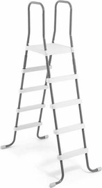 INTEX סולם אפור דו כיווני פלוס שטח דריכה עליון 132 סמ 4 שלבים לבריכה ביתית 28067 מבית INTEX