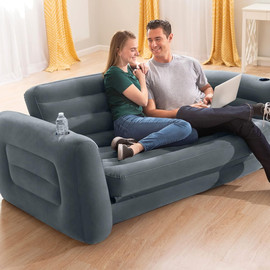 INTEX ספה מתנפחת לזוג הנפתחת למיזרון זוגי LOUNGIN AROUND דגם INTEX 66552