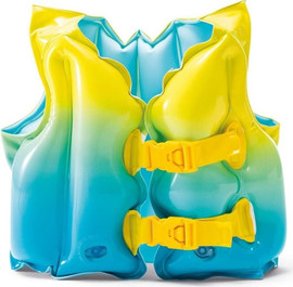 INTEX ווסט ציפה לילדים עם רצועות סגירה ו 3 תאי אוויר נפרדים לגיל 3-5 צבע לגונה