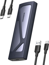 UGREEN מתאם M.2 NVMe ל-USB-C במהירות 10Gbps – מארז SSD חיצוני של UGREEN אפור